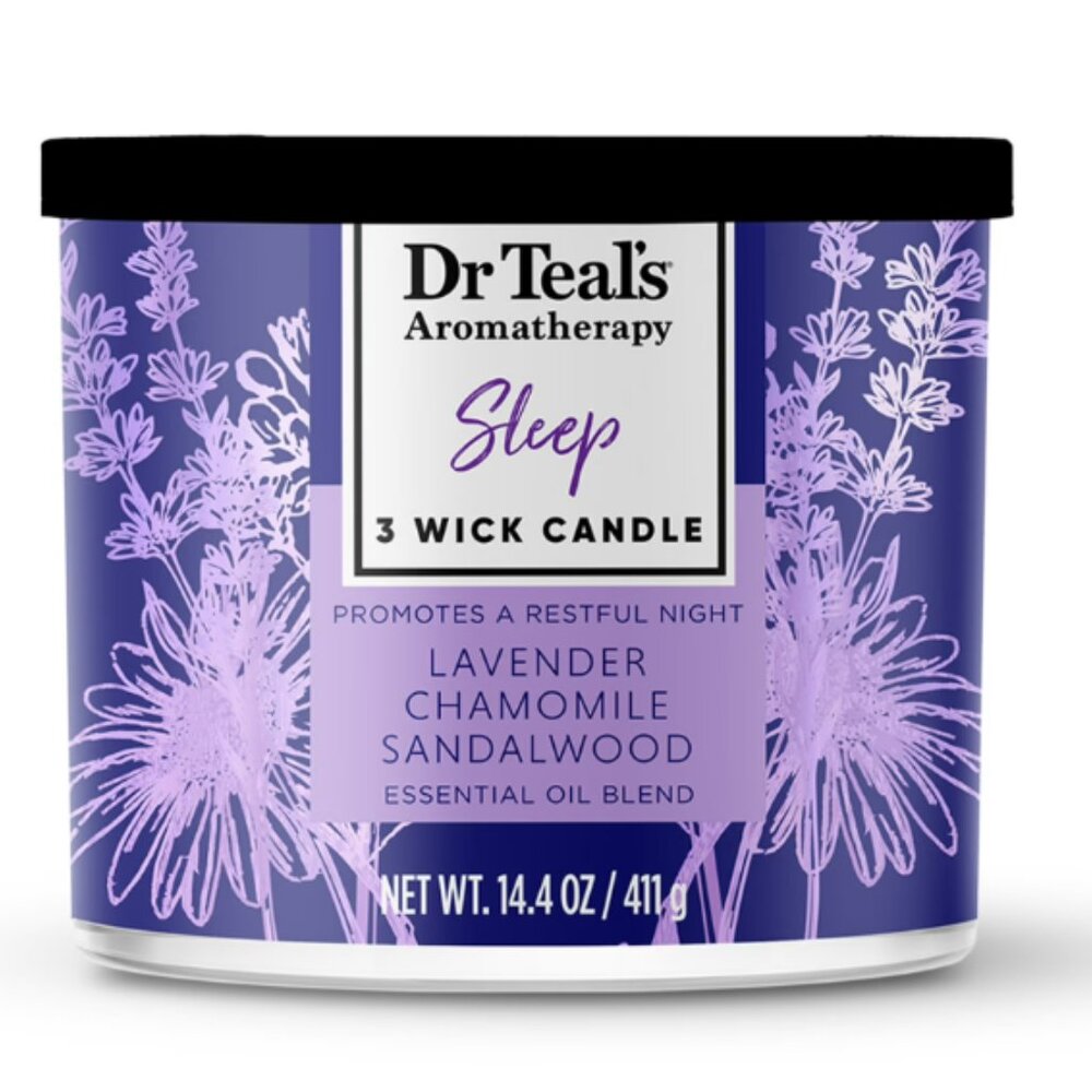 Dr. Teal’s Aromatherapy 3-Wick Candle Set – Stress Relief & Sleep Wellness - Picture 2 of 6